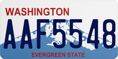 WA license plate AAF5548