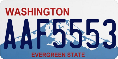 WA license plate AAF5553