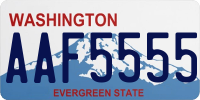 WA license plate AAF5555