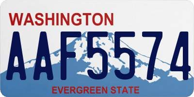 WA license plate AAF5574
