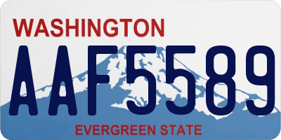 WA license plate AAF5589