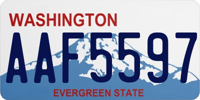 WA license plate AAF5597
