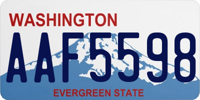 WA license plate AAF5598