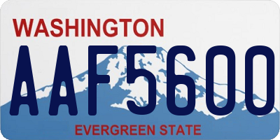 WA license plate AAF5600