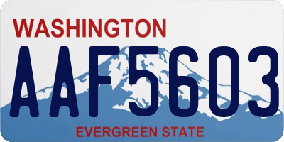 WA license plate AAF5603