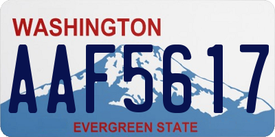 WA license plate AAF5617