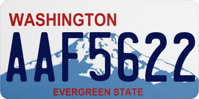WA license plate AAF5622