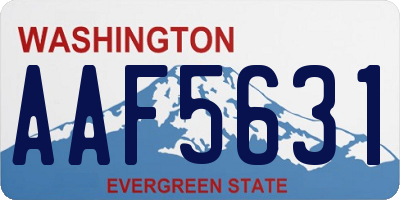 WA license plate AAF5631