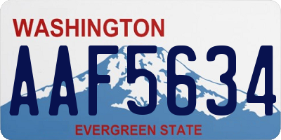WA license plate AAF5634