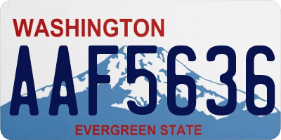 WA license plate AAF5636