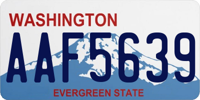 WA license plate AAF5639