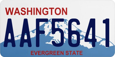 WA license plate AAF5641
