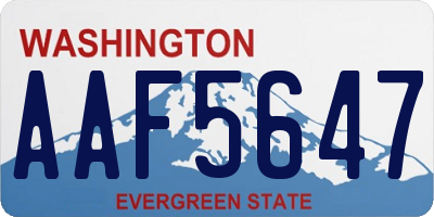 WA license plate AAF5647