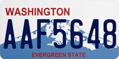 WA license plate AAF5648