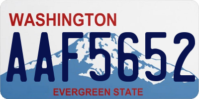 WA license plate AAF5652