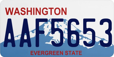 WA license plate AAF5653