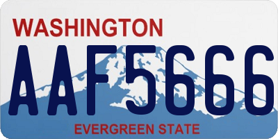 WA license plate AAF5666