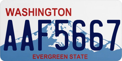 WA license plate AAF5667