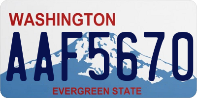 WA license plate AAF5670