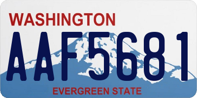 WA license plate AAF5681