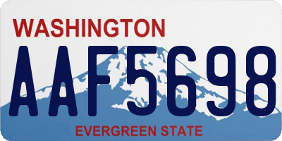 WA license plate AAF5698