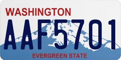 WA license plate AAF5701