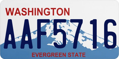 WA license plate AAF5716