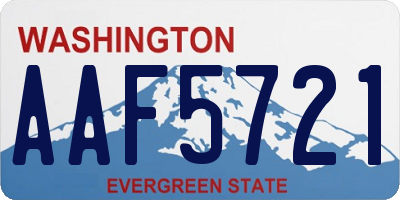 WA license plate AAF5721