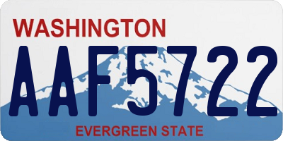 WA license plate AAF5722