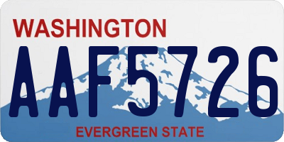 WA license plate AAF5726