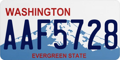 WA license plate AAF5728