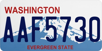 WA license plate AAF5730