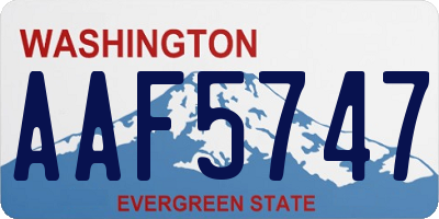 WA license plate AAF5747