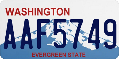 WA license plate AAF5749