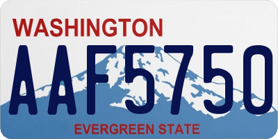 WA license plate AAF5750