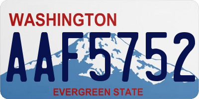 WA license plate AAF5752
