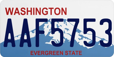 WA license plate AAF5753