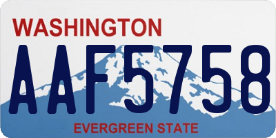 WA license plate AAF5758