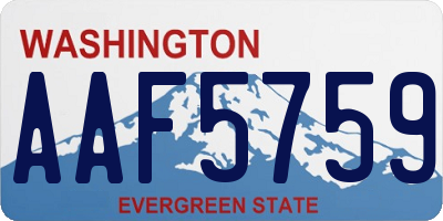 WA license plate AAF5759