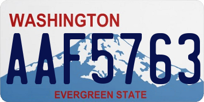 WA license plate AAF5763