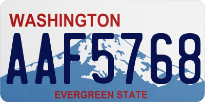 WA license plate AAF5768
