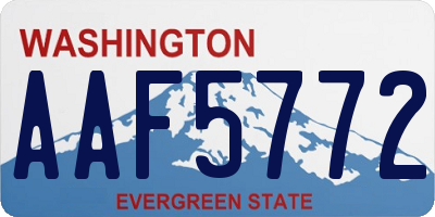WA license plate AAF5772
