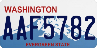 WA license plate AAF5782