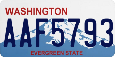 WA license plate AAF5793