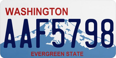 WA license plate AAF5798