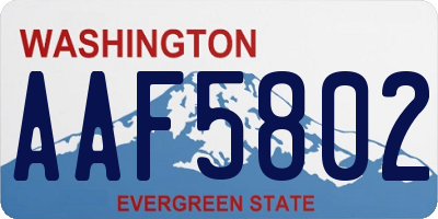 WA license plate AAF5802
