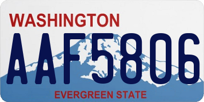 WA license plate AAF5806