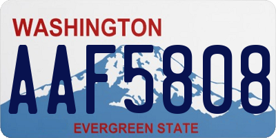 WA license plate AAF5808