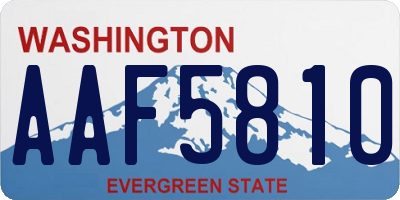 WA license plate AAF5810