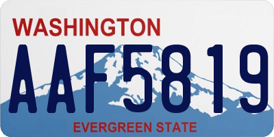 WA license plate AAF5819